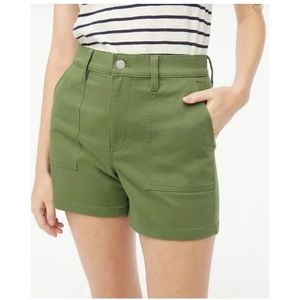 J. Crew Factory Olive Utility Patch-Pocket Shorts